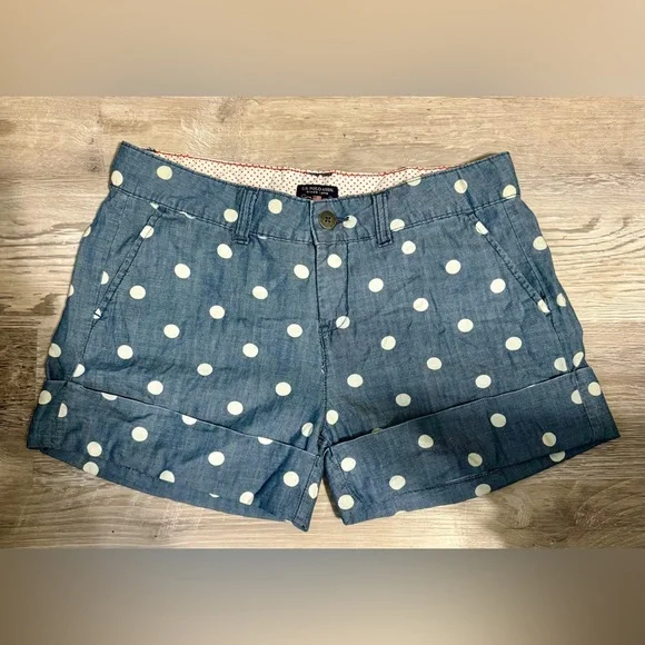 U.S. Polo Assn. Women’s  Polka Dot Chino Shorts, Blue Sz 8 - Picture 6 of 12